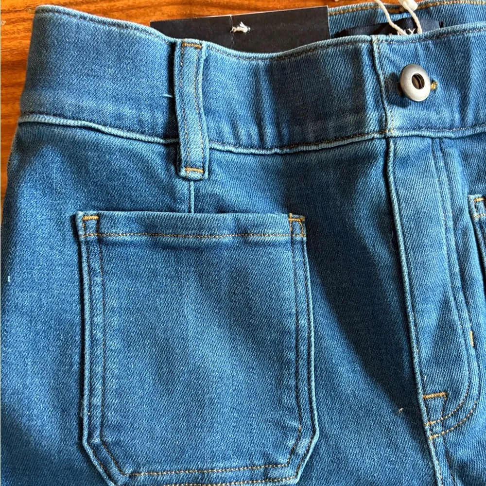 NWT SPANX Women’s Wide Leg Cropped Denim Jeans Small S Washed Blue - Picture 7 of 12